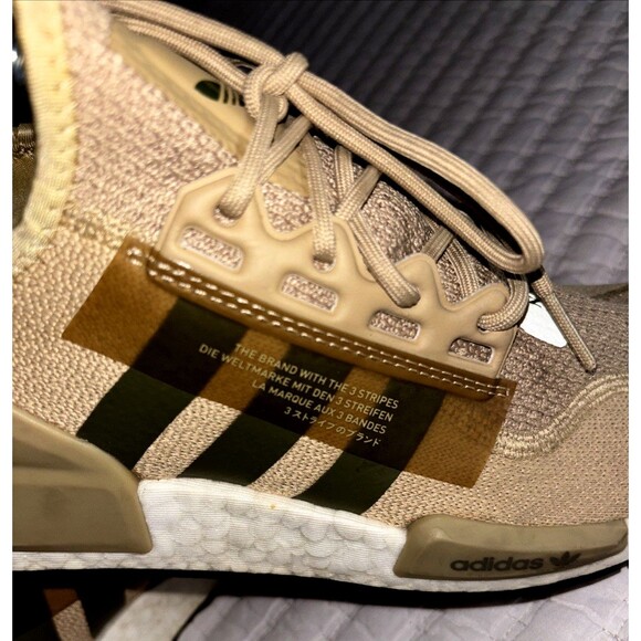 Adidas Men’s NMD R1 V2 Mesa Core Beige Sneakers Size 7.5 Lace Up Knit Running - Picture 2 of 7
